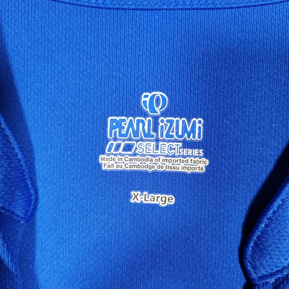 Pearl Izumi Mens XL Blue White Cycling Jersey Shirt Short Sleeve Pockets - Picture 6 of 7